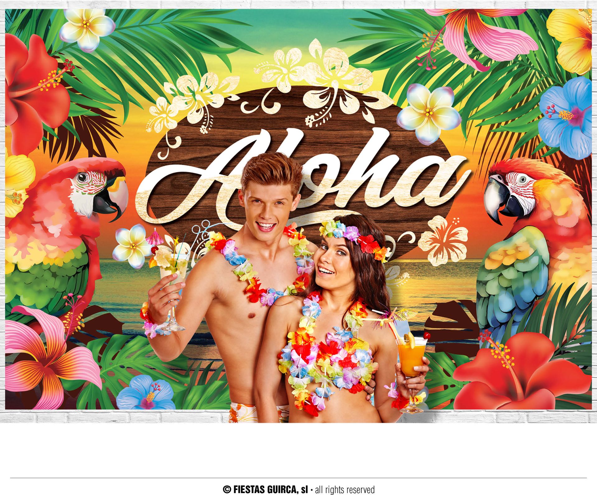 Hawaii Decoratie Gordijn