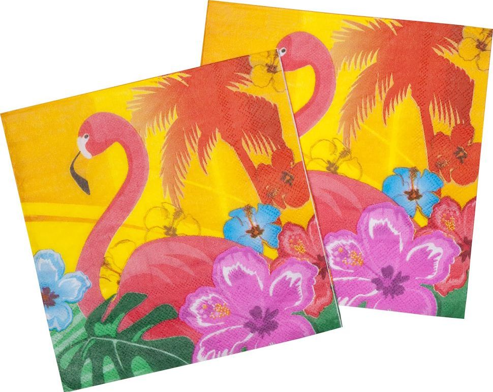 Hawaii flamingo servetten 12x