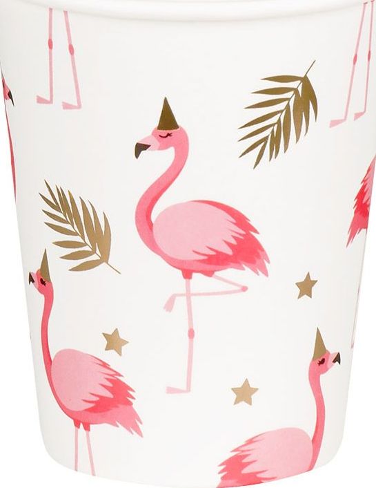 Hawaii flamingo thema papieren bekertjes 10 stuks