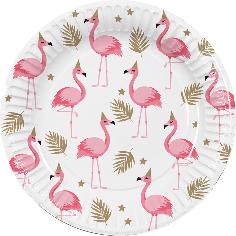 Hawaii flamingo thema papieren bordjes 10 stuks