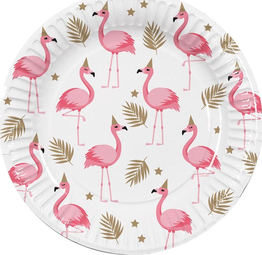 Hawaii flamingo thema papieren bordjes 10 stuks