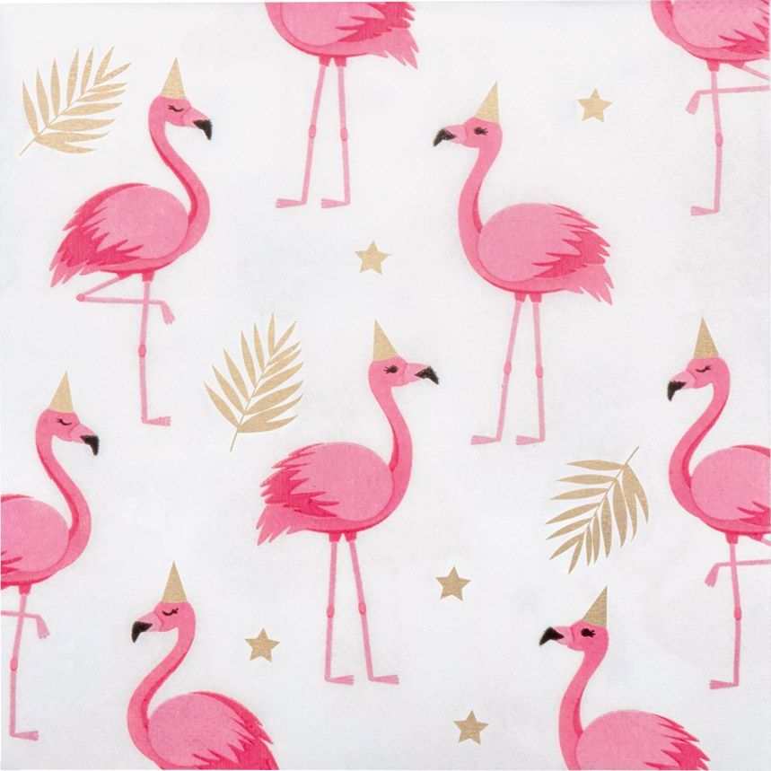 Hawaii flamingo thema papieren servetten 20 stuks