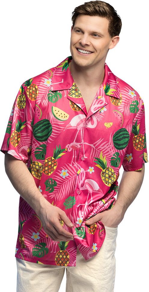 Hawaii Flamingo Zomer Blouse Heren