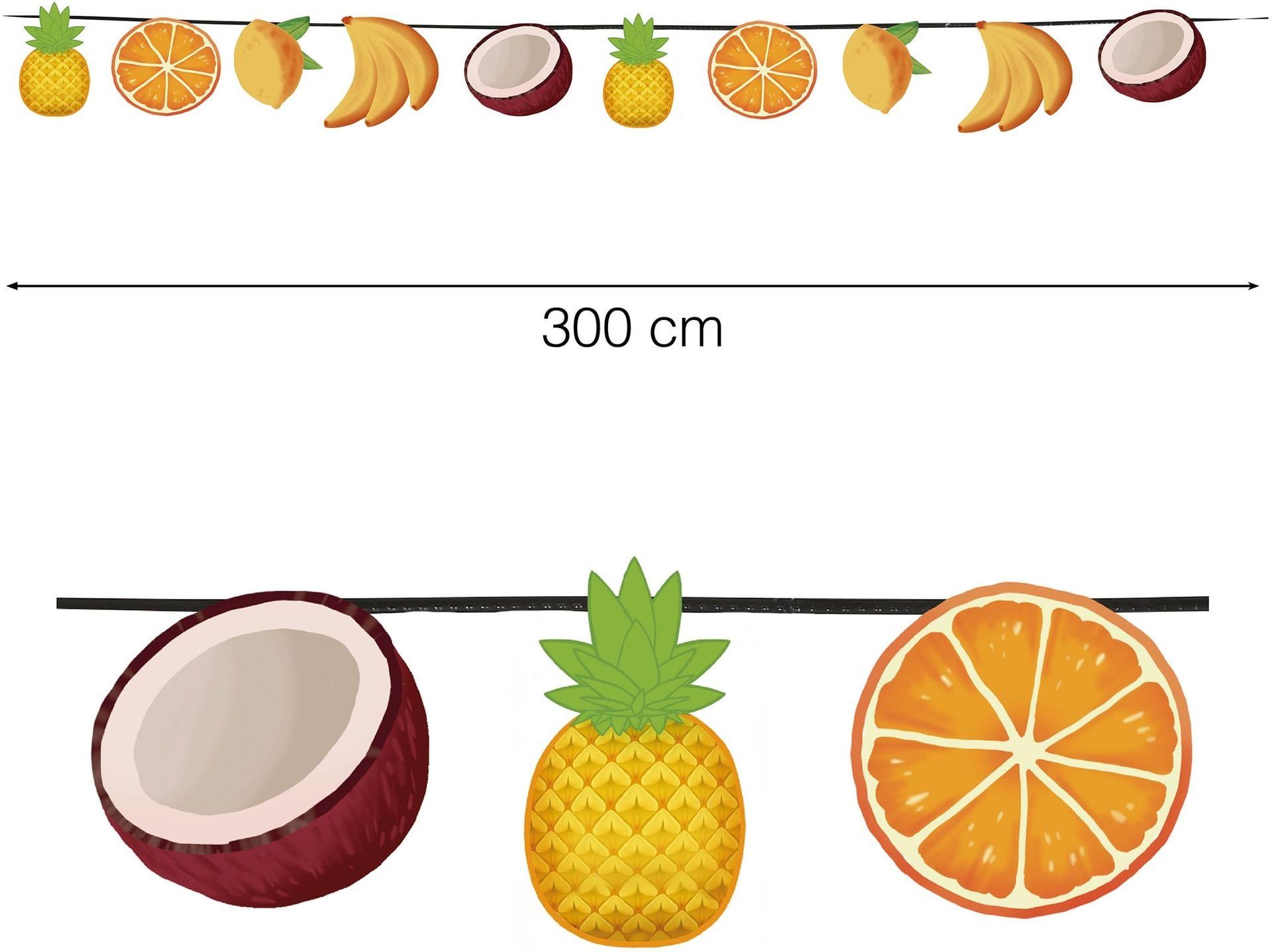Hawaii Fruit Slinger Vlaggetjes 3 Meter