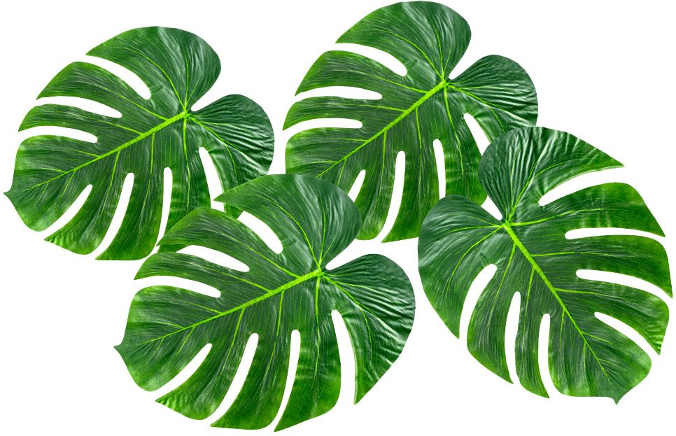 Hawaii palmbladeren decoratie set 4x