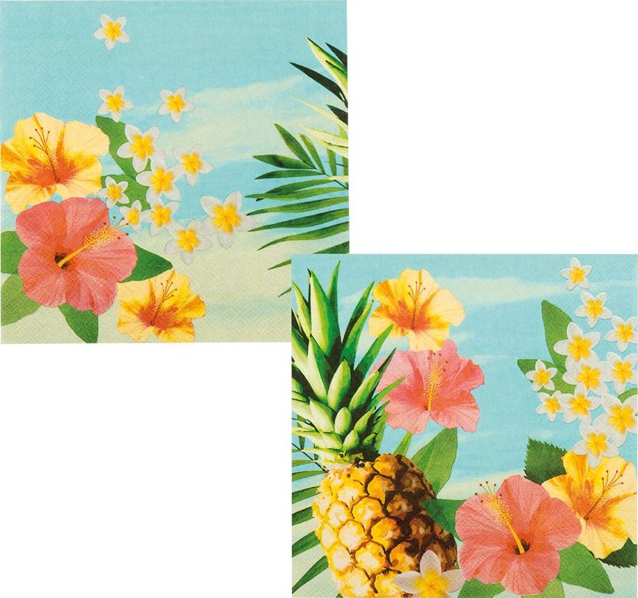 Hawaii paradise thema papieren servetten 20 stuks