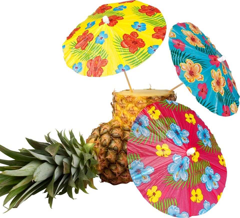 Hawaii tropical party parasolletjes