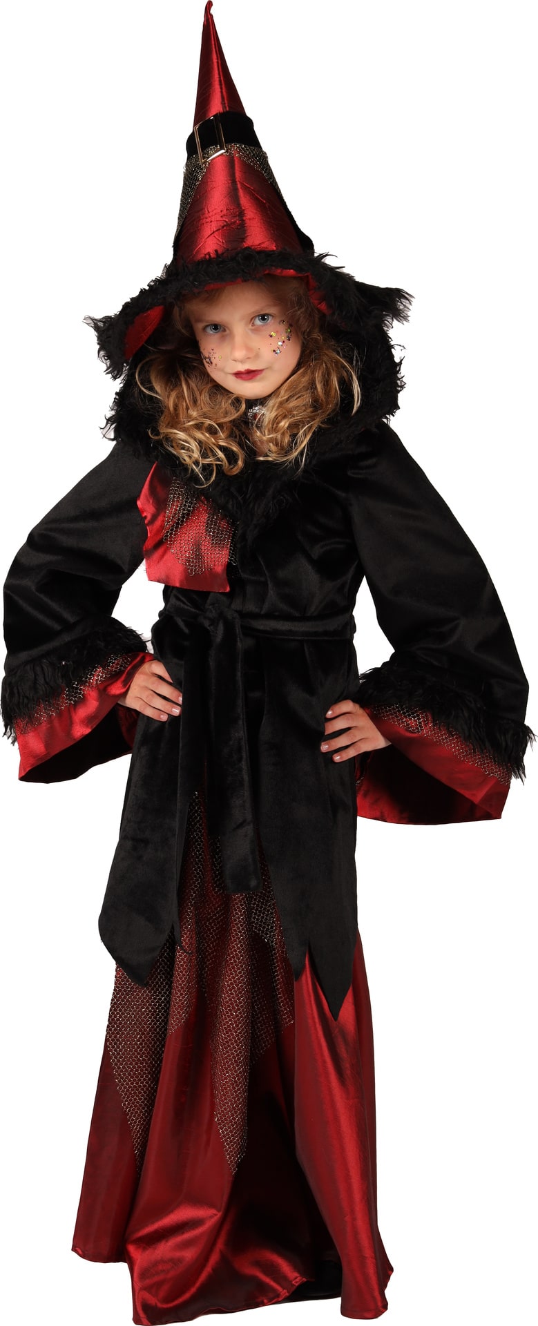 Heks Kostuum Meisjes Zwart Rood Halloween