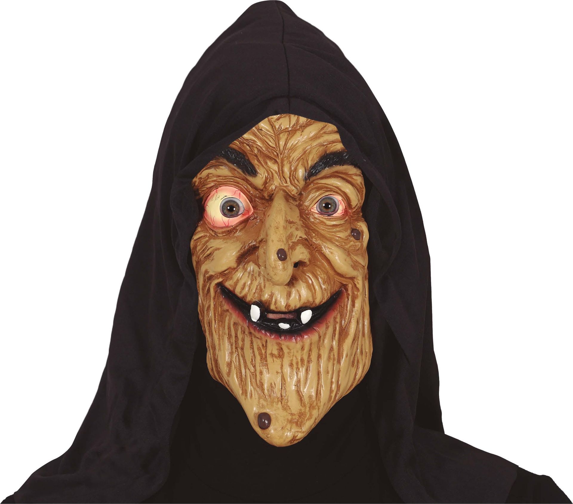 Heks masker met kap halloween