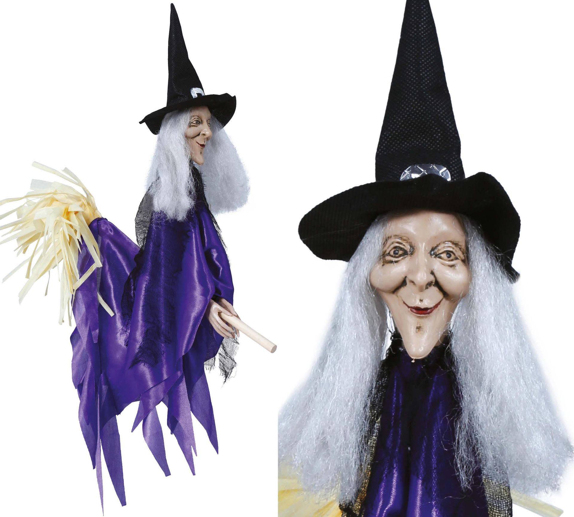 Heks met bezemsteel 60 cm halloween