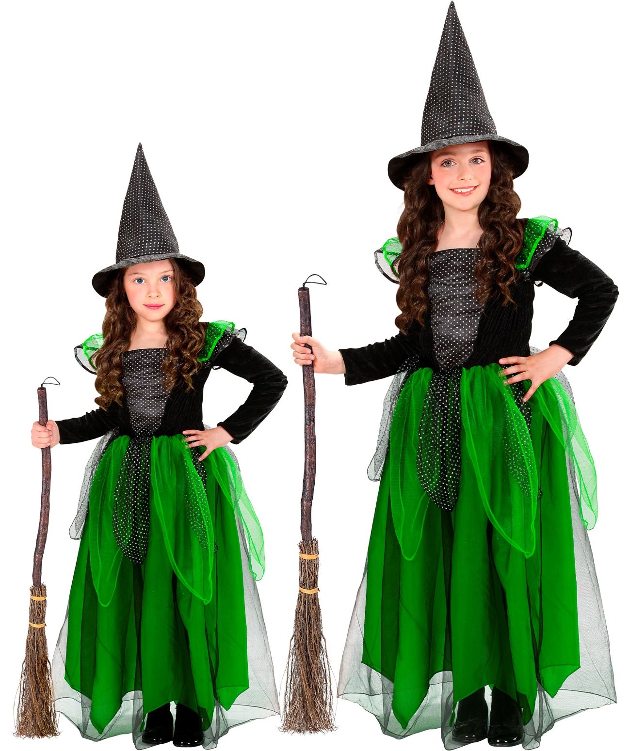 Heks wicca jurk groen kind