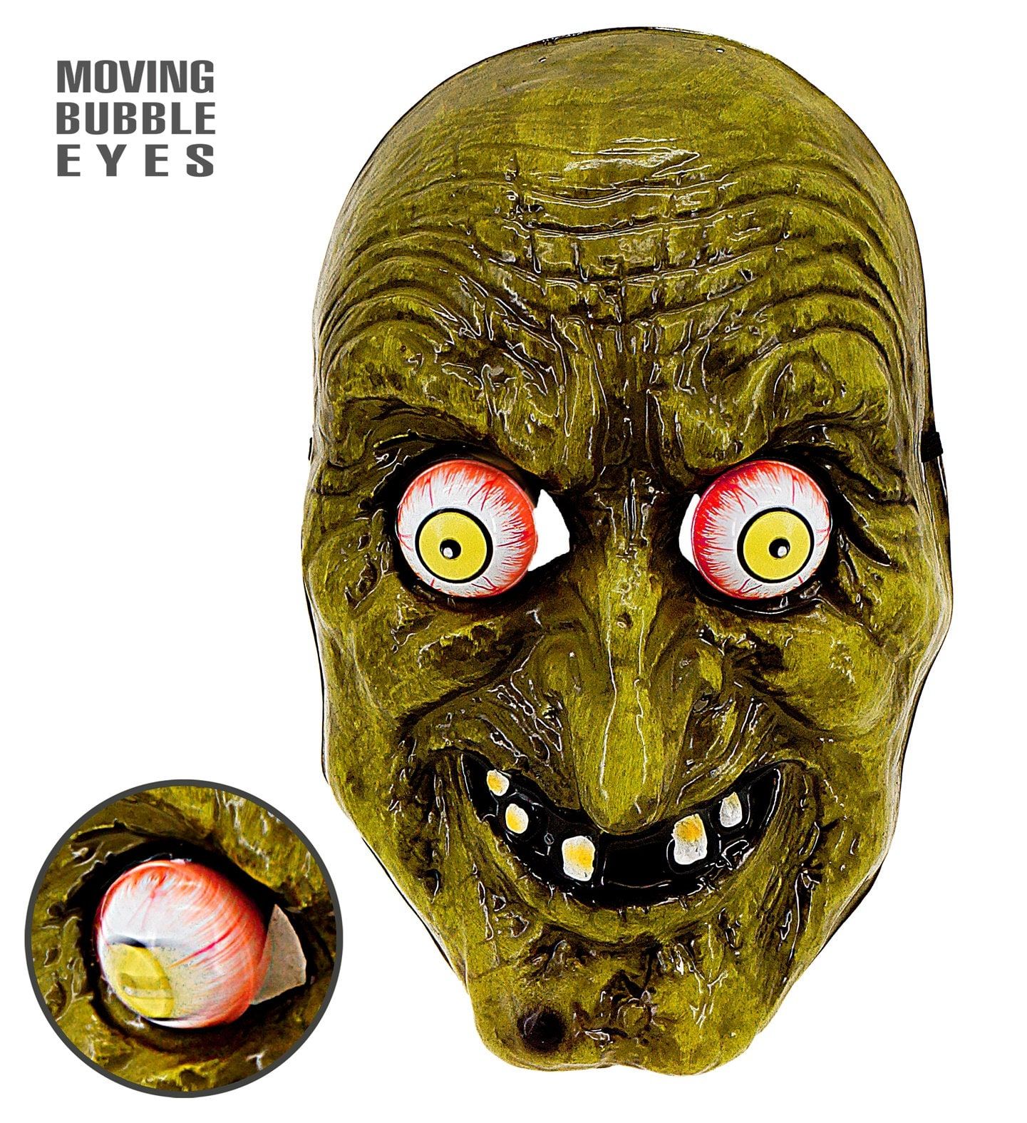 Heksenmasker Groen met Goggly Eyes Dames
