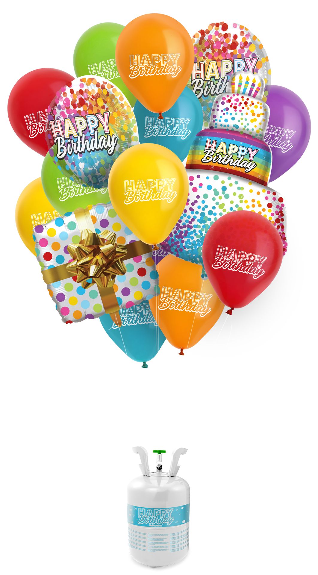 Helium gastank happy birthday ballonnen