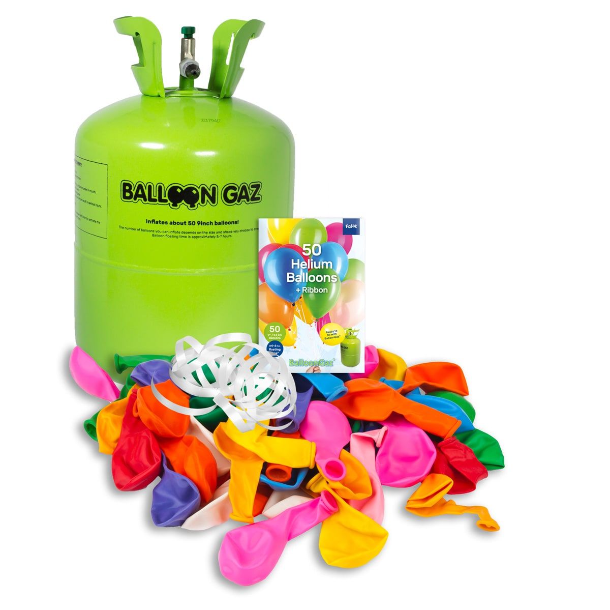 Helium gastank met 50 ballonnen