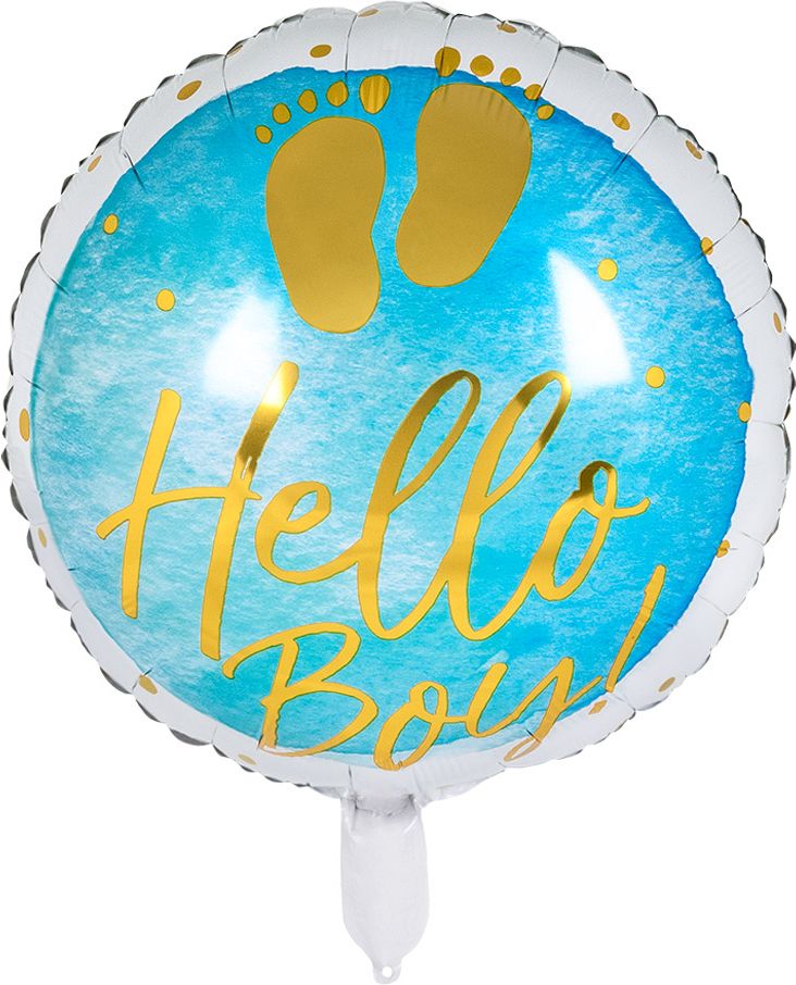 Hello boy folieballon blauw