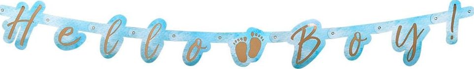 Hello boy letterslinger blauw