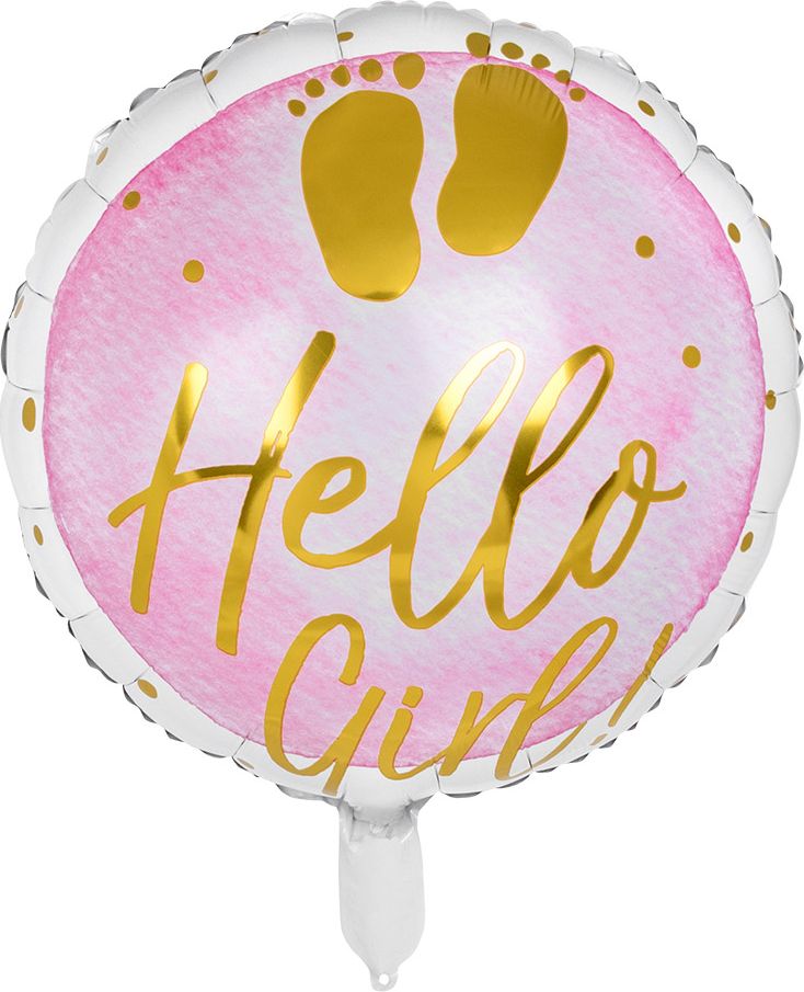 Hello girl folieballon roze