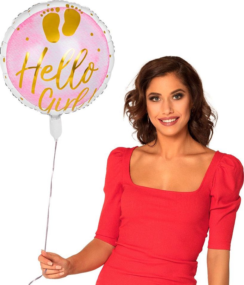 Hello girl folieballon roze