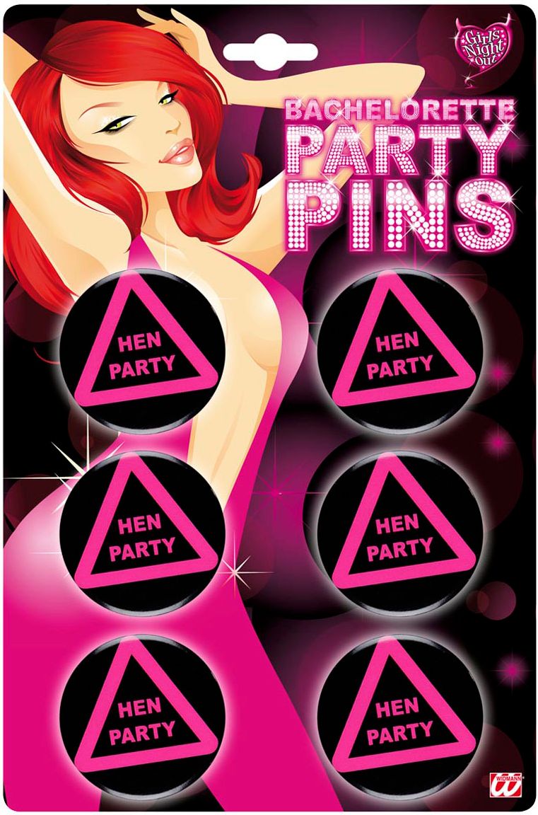 Hen party buttons 6 stuks