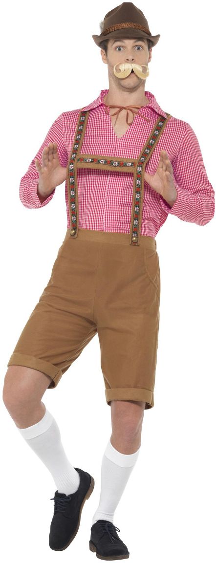 Heren oktoberfest lederhose bruin