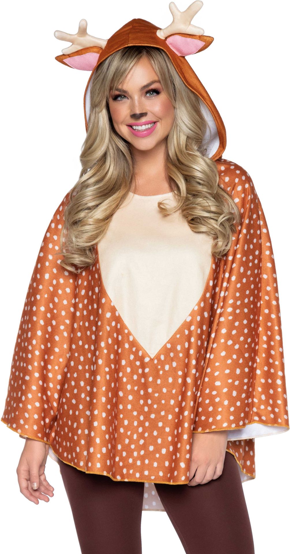 Hertjes poncho met capuchon