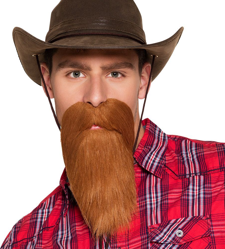 Hillbilly cowboy baard bruin