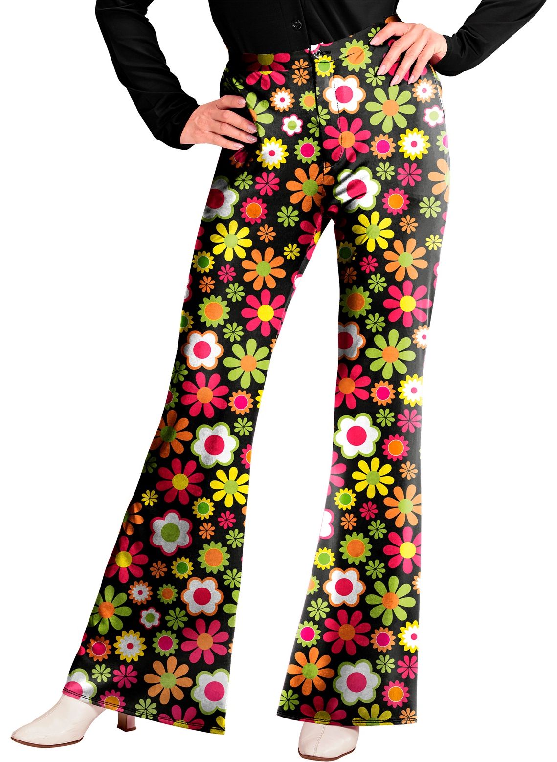 Hippie bloemen 60s pantalon vrouwen