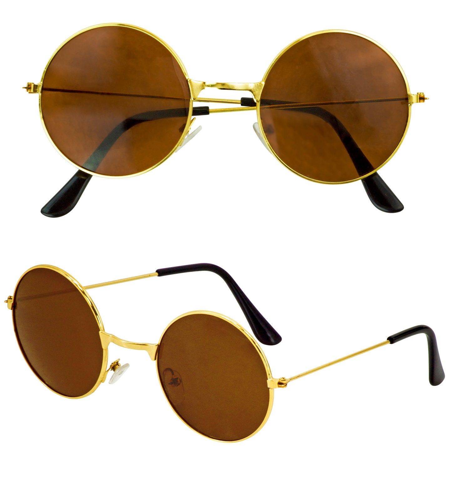 Hippie Bril met Bruine Ronde Glazen Dames Mannen