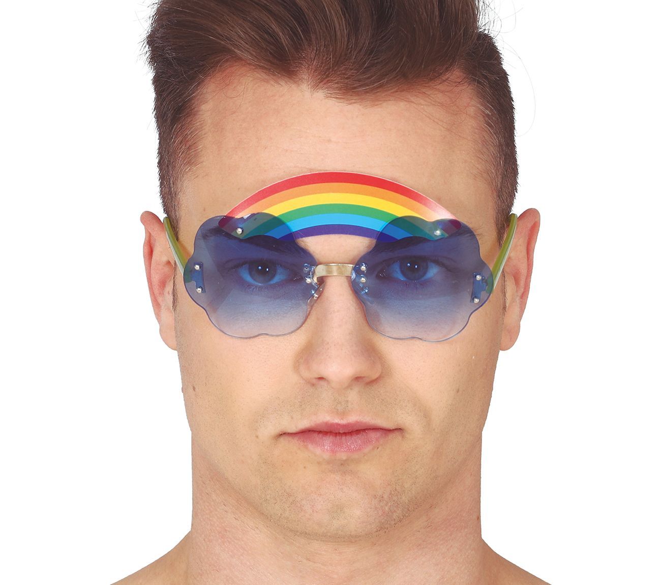 Hippie bril met regenboog
