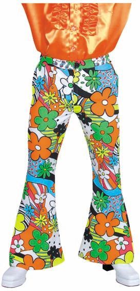 Hippie broek heren bloemen