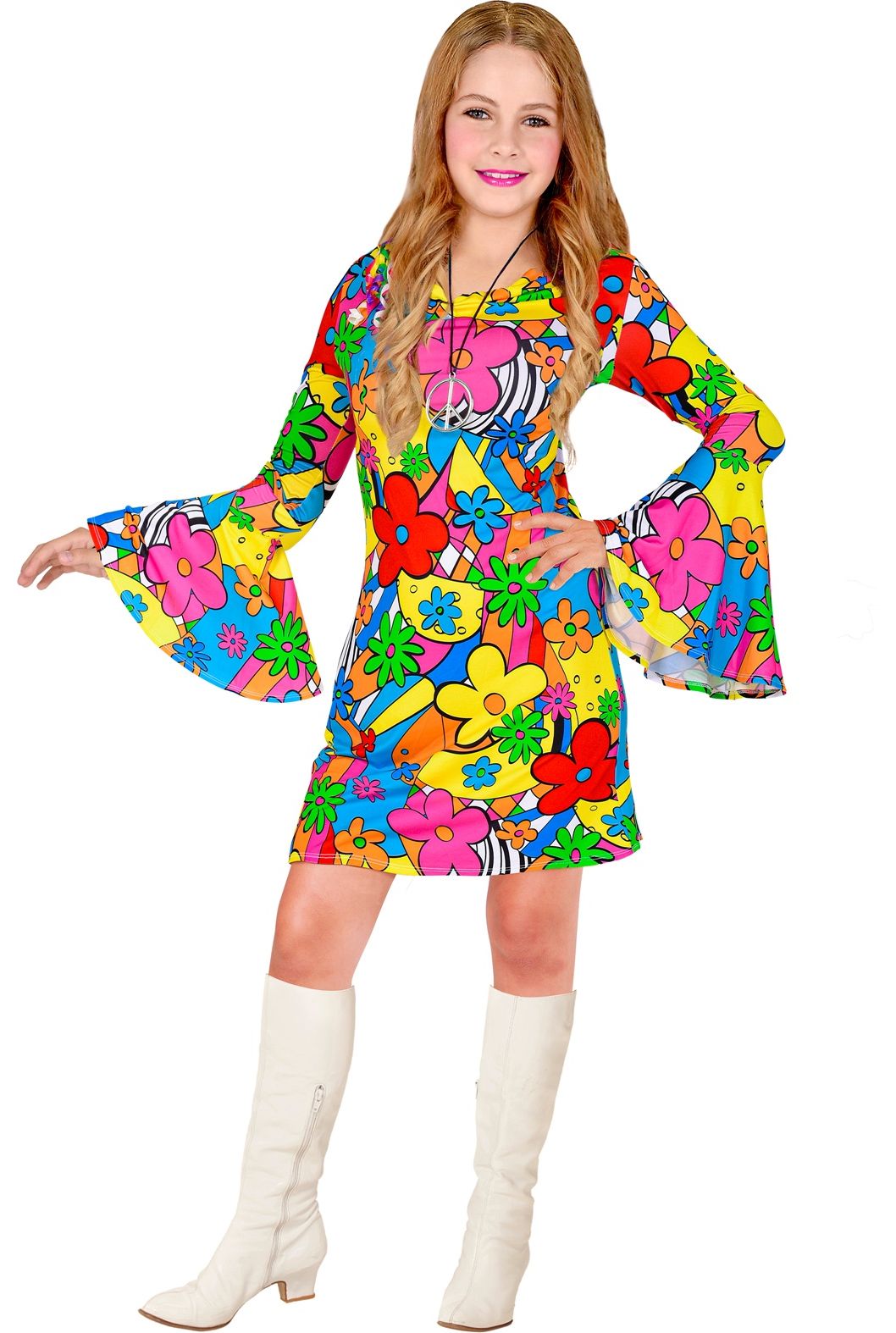 Hippie Flower Power jurk meisjes