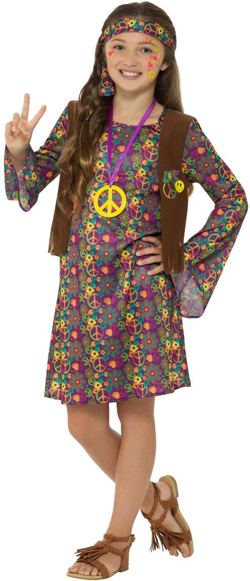 Hippie flower power jurkje meisjes