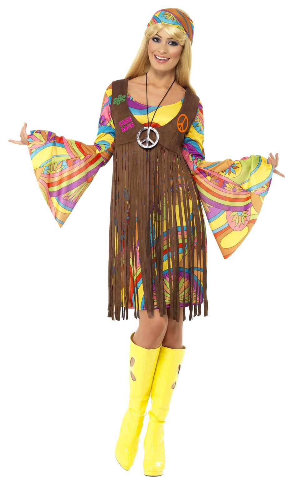 Hippie jurk geel