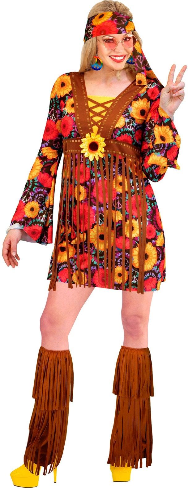 Hippie Jurkje Kort Carnaval Bloemenprint Dames