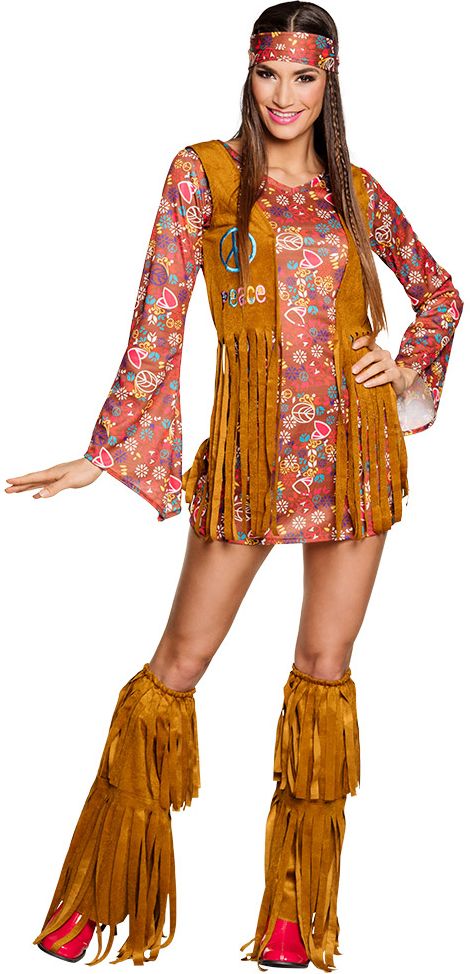 Hippie jurkje met vest en beenwarmers