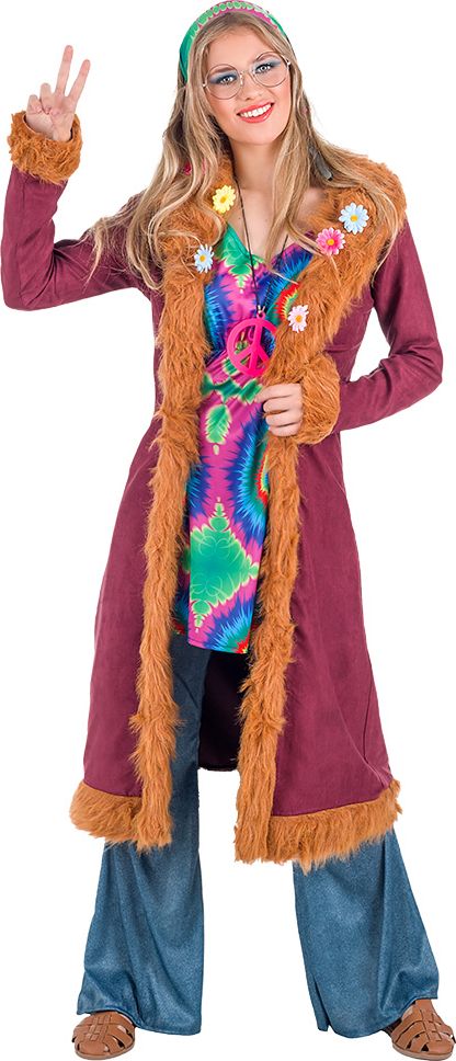 Hippie kostuum dames rood compleet