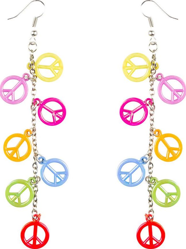 Hippie oorbellen peace teken