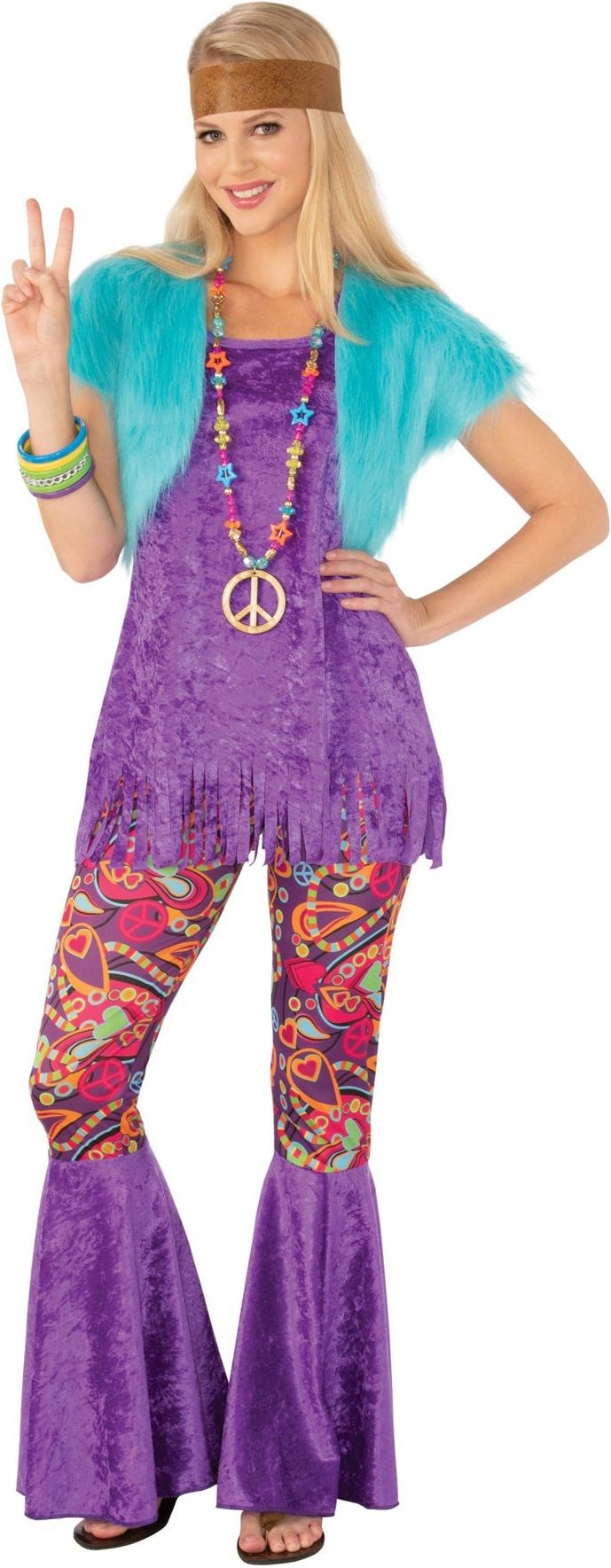 Hippie Outfit Vrouwen Paars