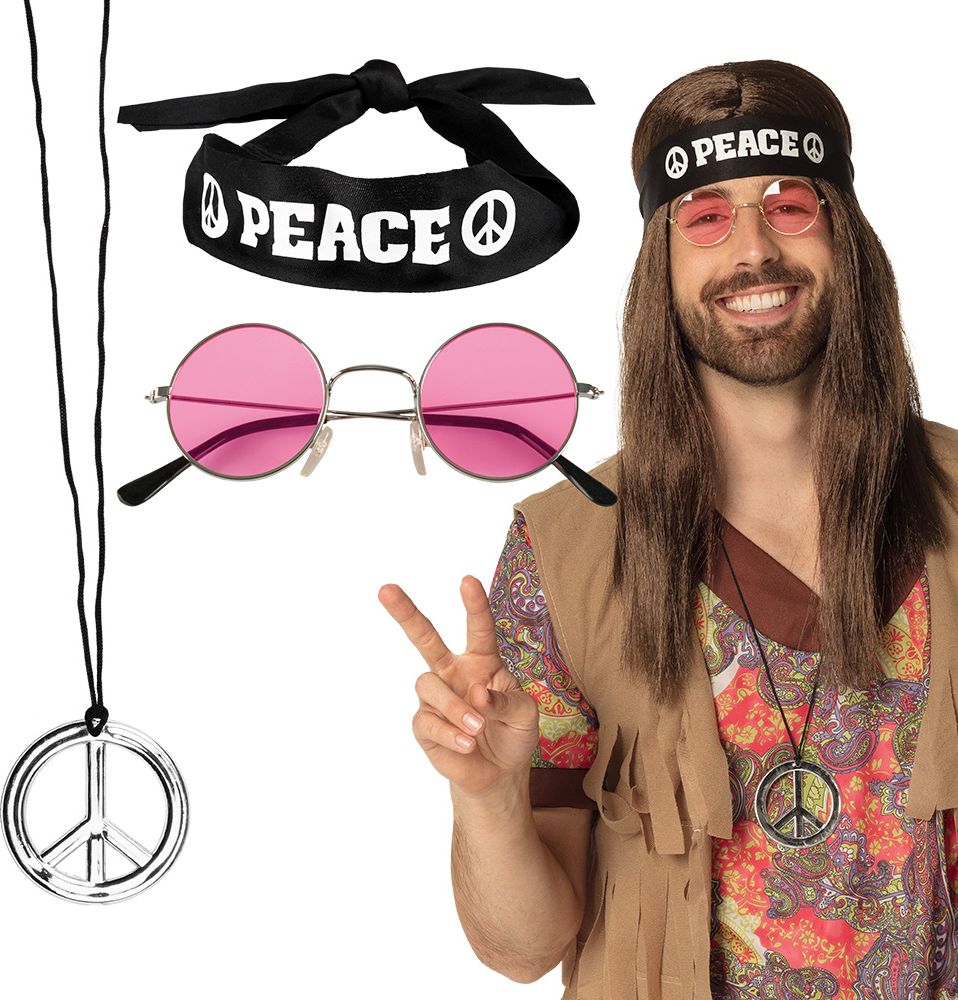 Hippie peace accessoire setje