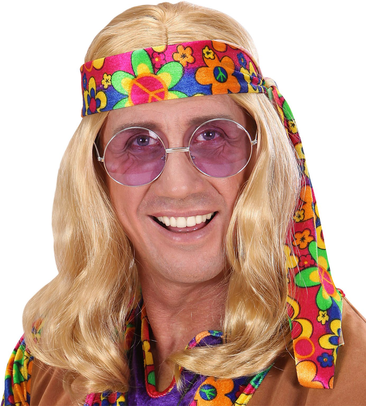 Hippie pruik blond