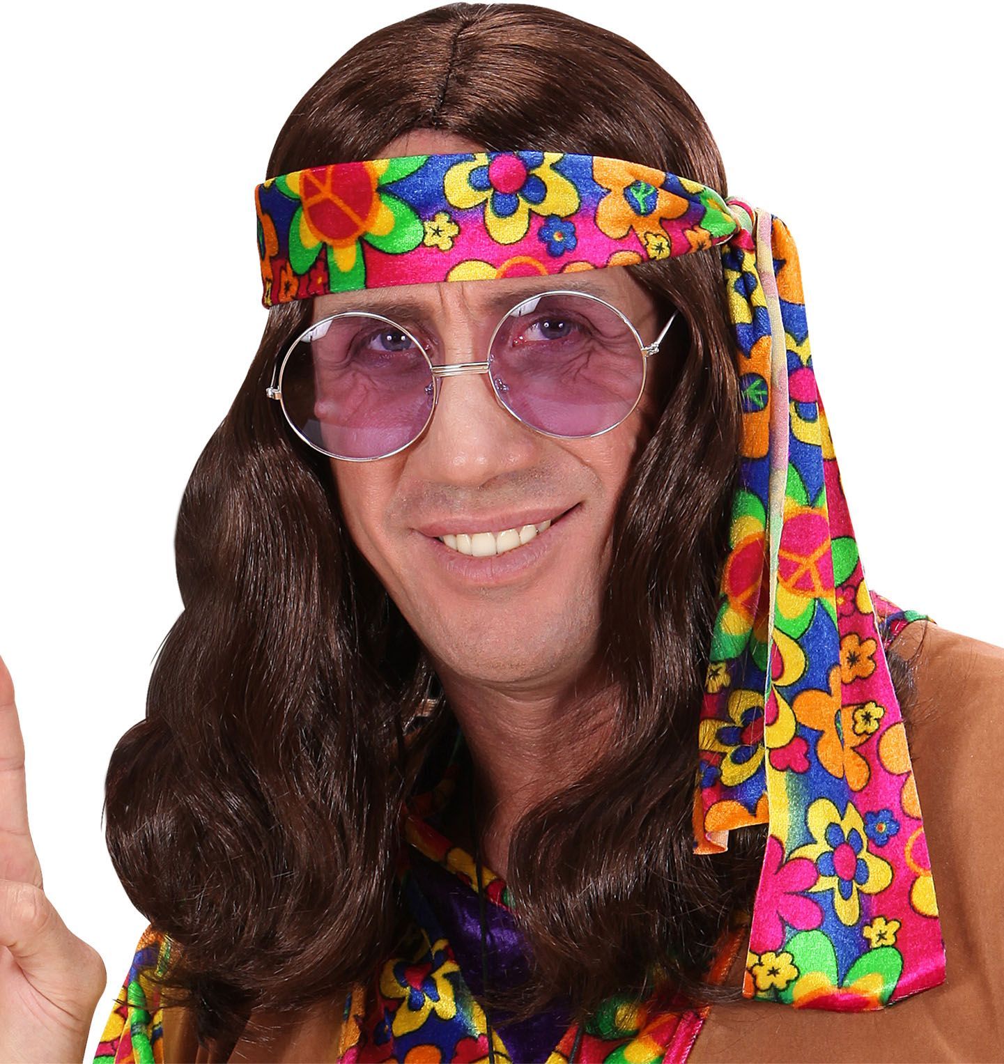 Hippie pruik bruin