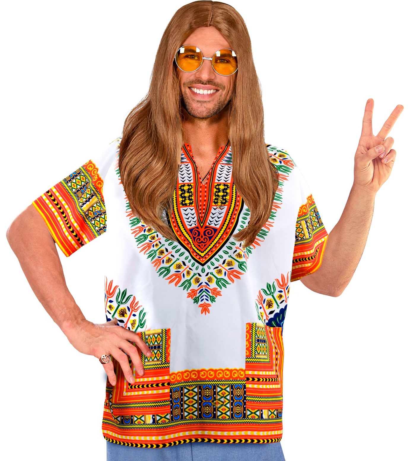 Hippie rasta blouse wit mannen