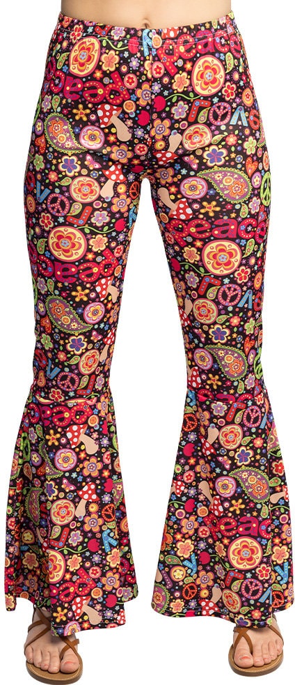 Hippie Retro Bloemen Broek Dames