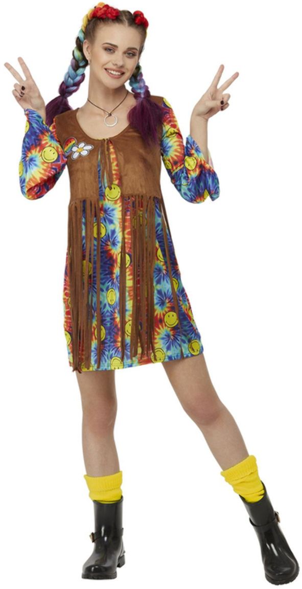 Hippie smiley kinderjurk