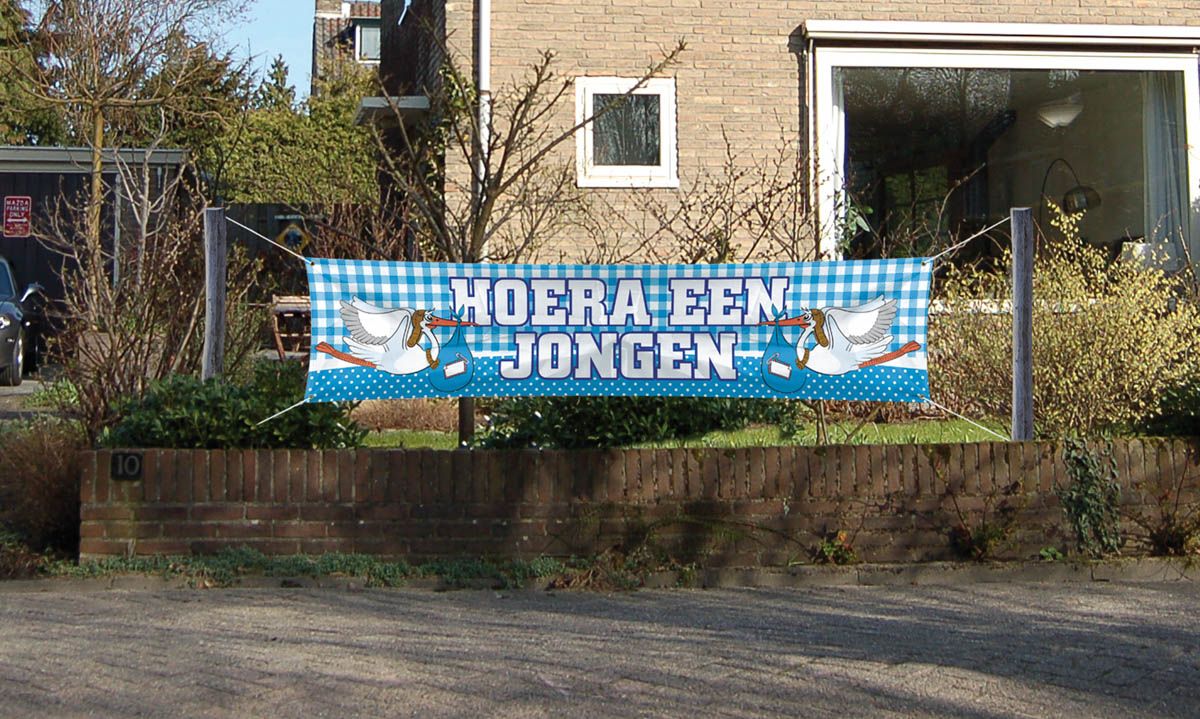 Hoera een jongen geboorte spandoek