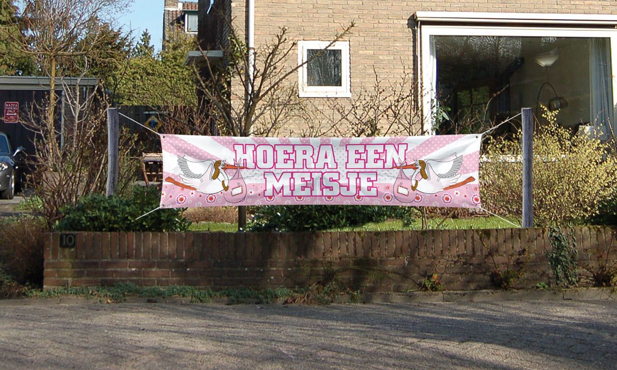 Hoera een meisje geboorte spandoek