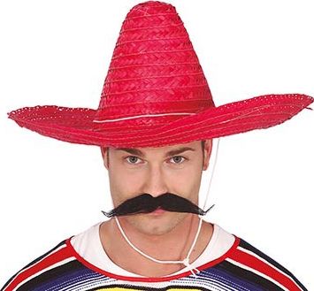 Hoge Mexicaanse sombrero rood