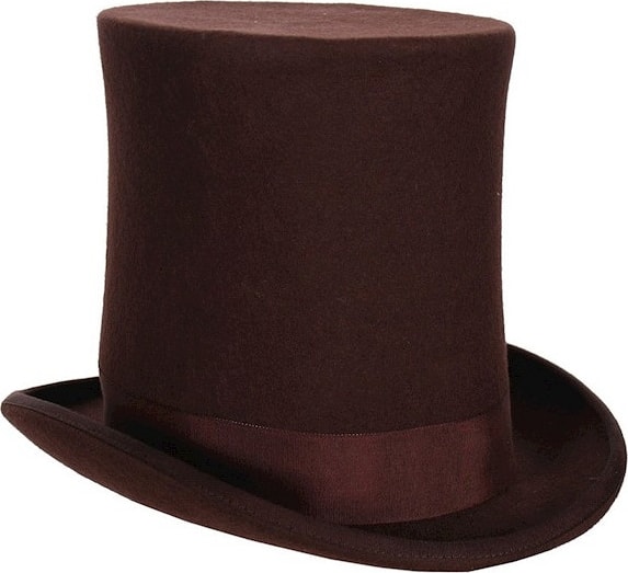 Hoge Steampunk Cilinderhoed Bruin Vilt