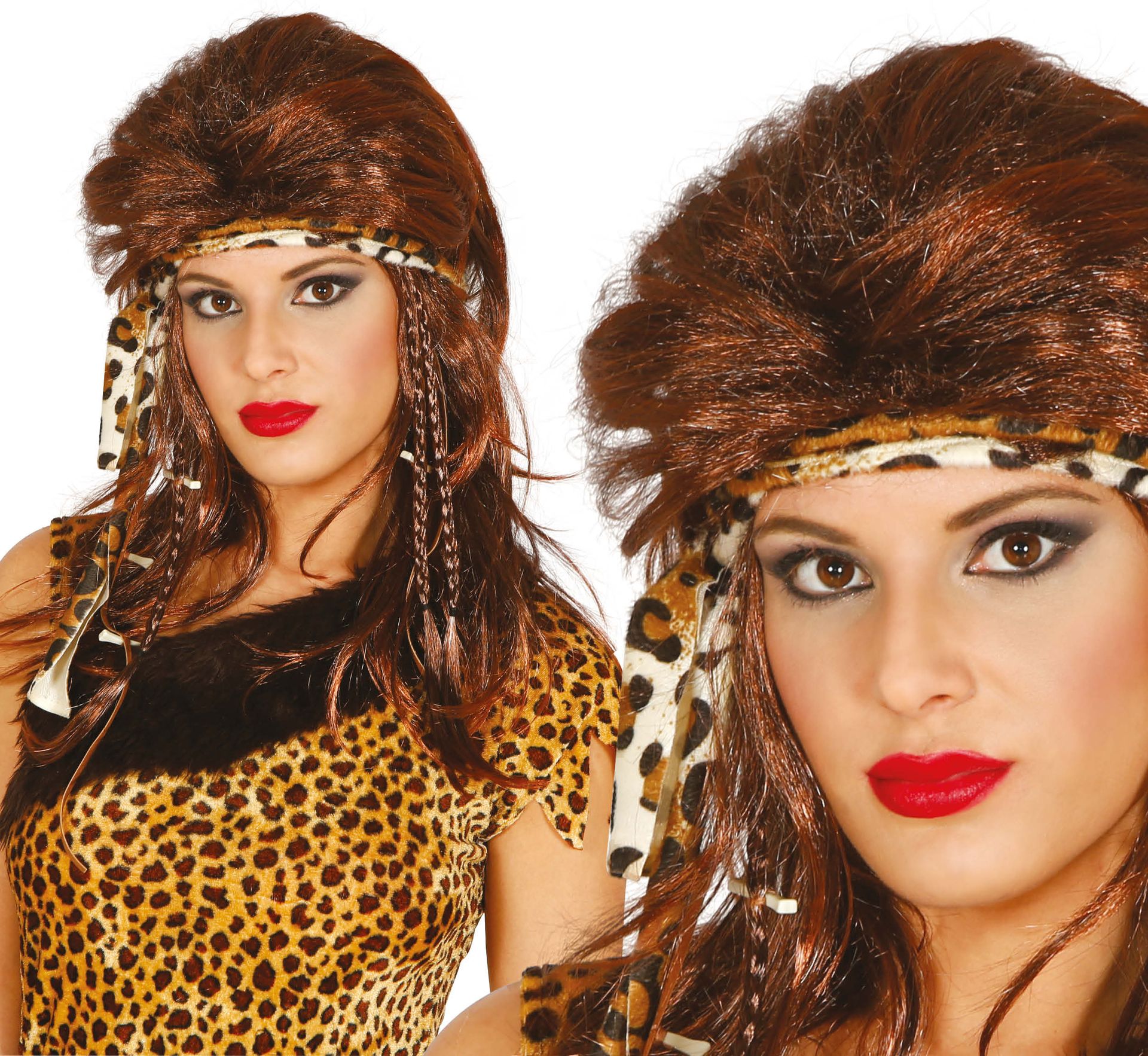 Holbewoonster Pruik Bruin met Hoofband