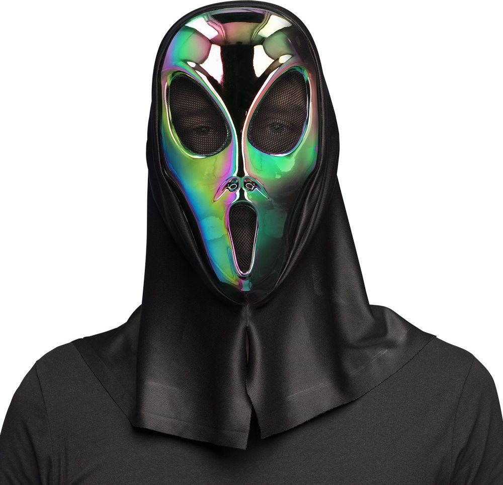 Holografisch Alien Gezichtsmasker met Kap Halloween